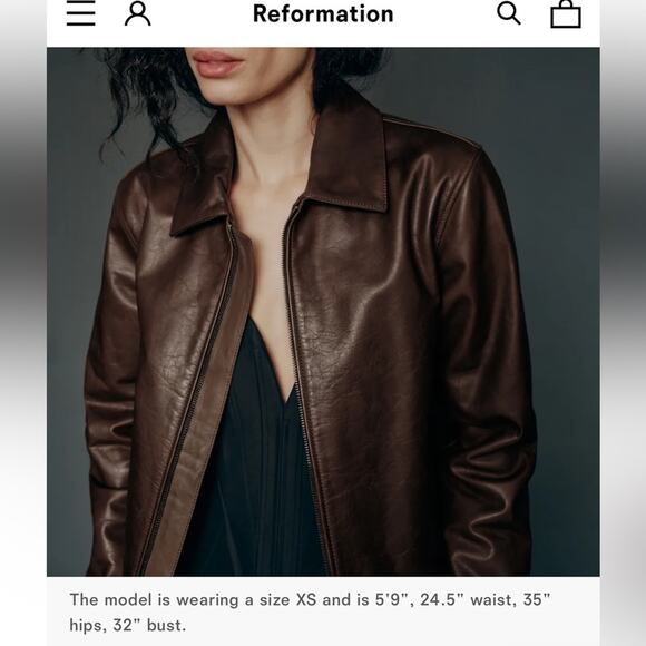 NEW NWT Reformation The Collection Aimee Leather Jacket - Picture 4 of 14